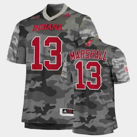 Men Indiana Hoosiers Miles Marshall College Football Gray Salute To Service Jersey